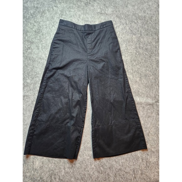 Banana Republic Pants - Banana Republic Womens Black Linen Blend Wide Leg Cropped Pants Size S High Rise
